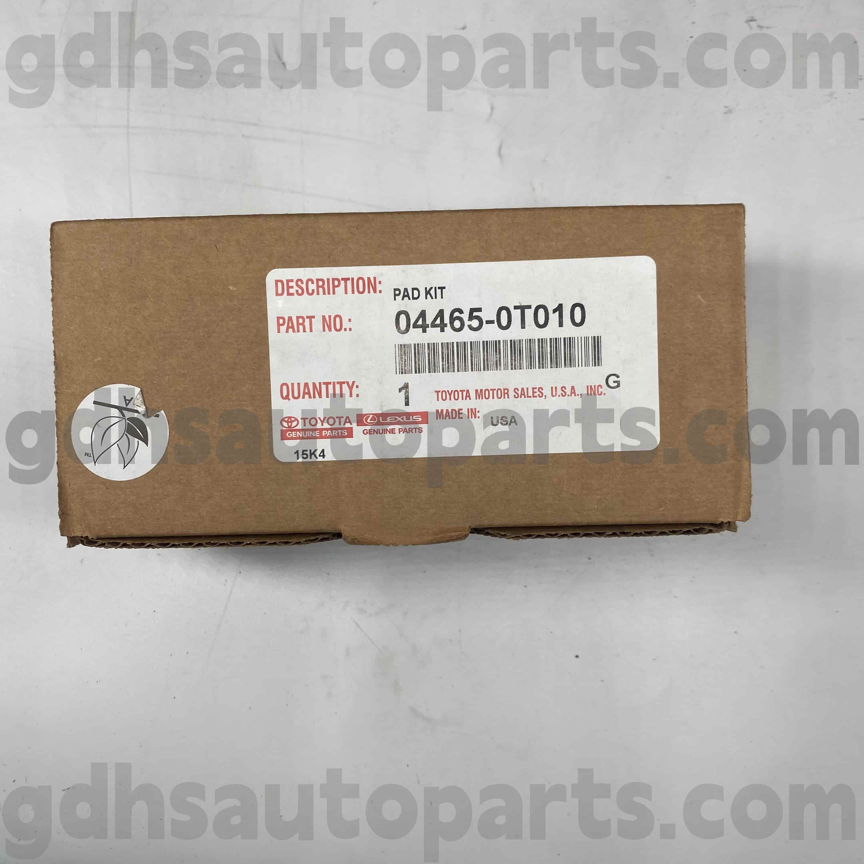 04465-0T010 TOYOTA Echte onderdelen Voorremblokken voor voorrem voor venza-chassis nr. AGV1# GGV1#