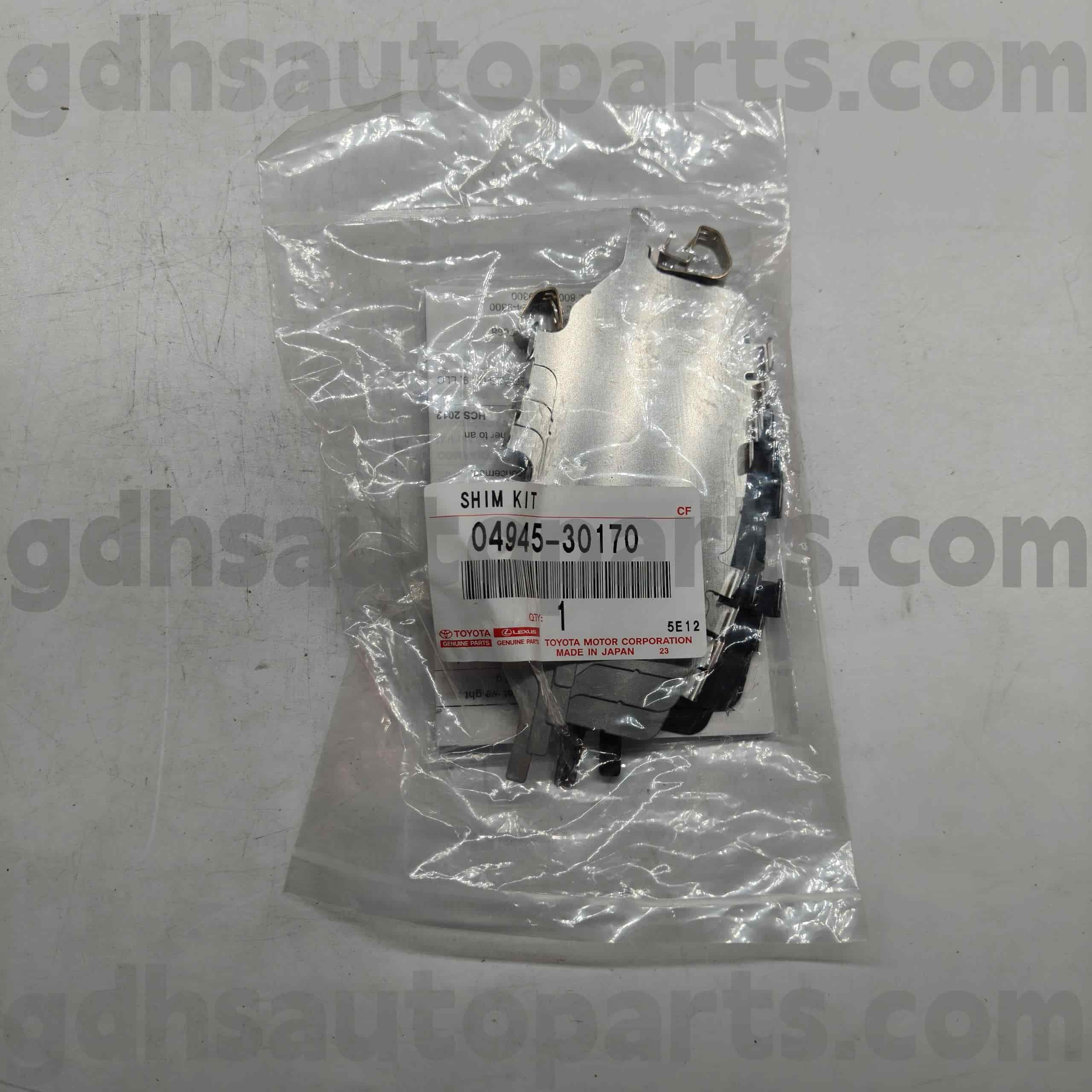 04945-30170 Toyota Echte onderdelen Remgeluidisolatiepads voor Crown, Mark X Chassis nr. GRS182 20# grx