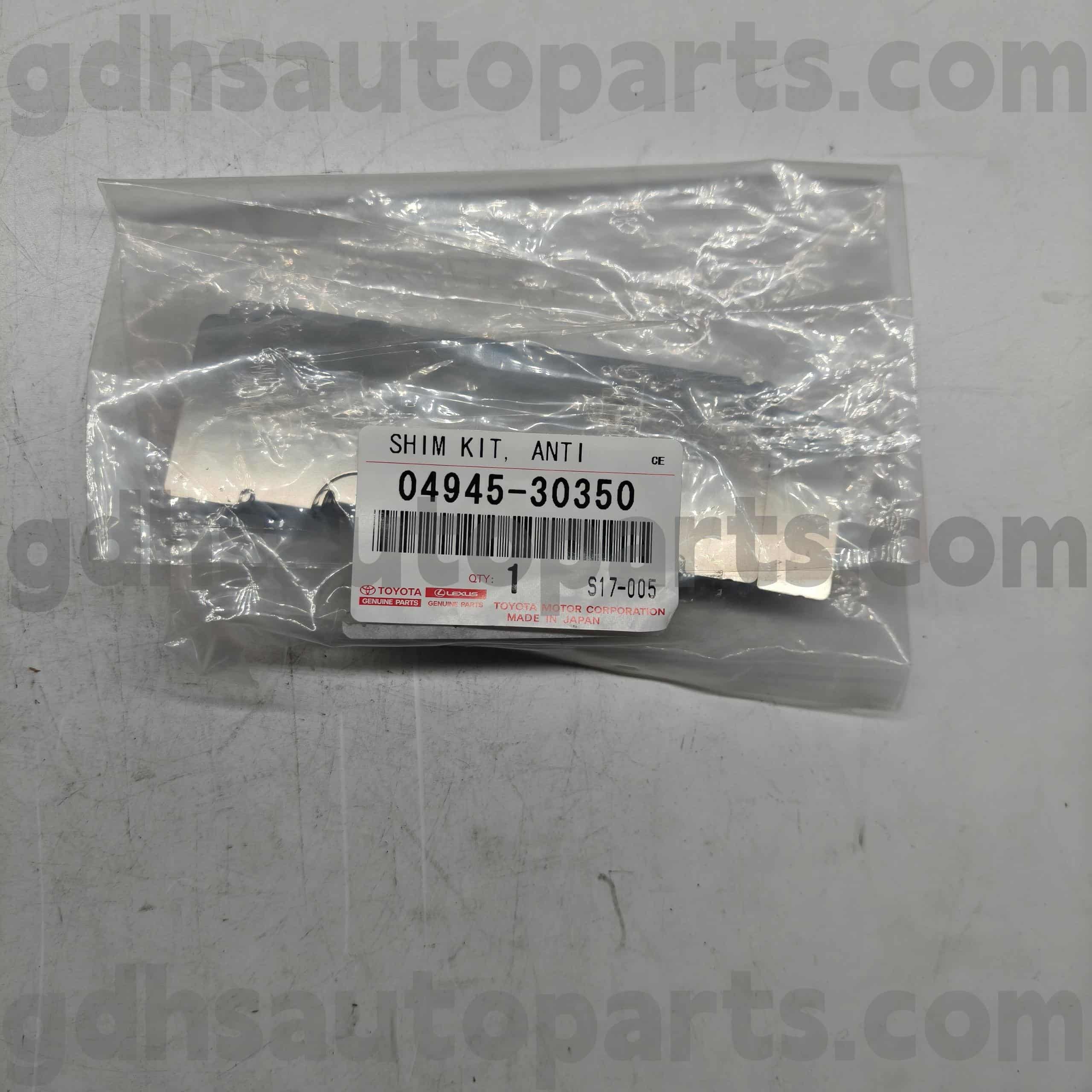 04945-30350 TOYOTA Echte onderdelen Remgeluidisolatiekussentjes voor Lexus IS250/350, RC350300H/200T, GS Series Chassis nr. GSE22 GRS190 G
