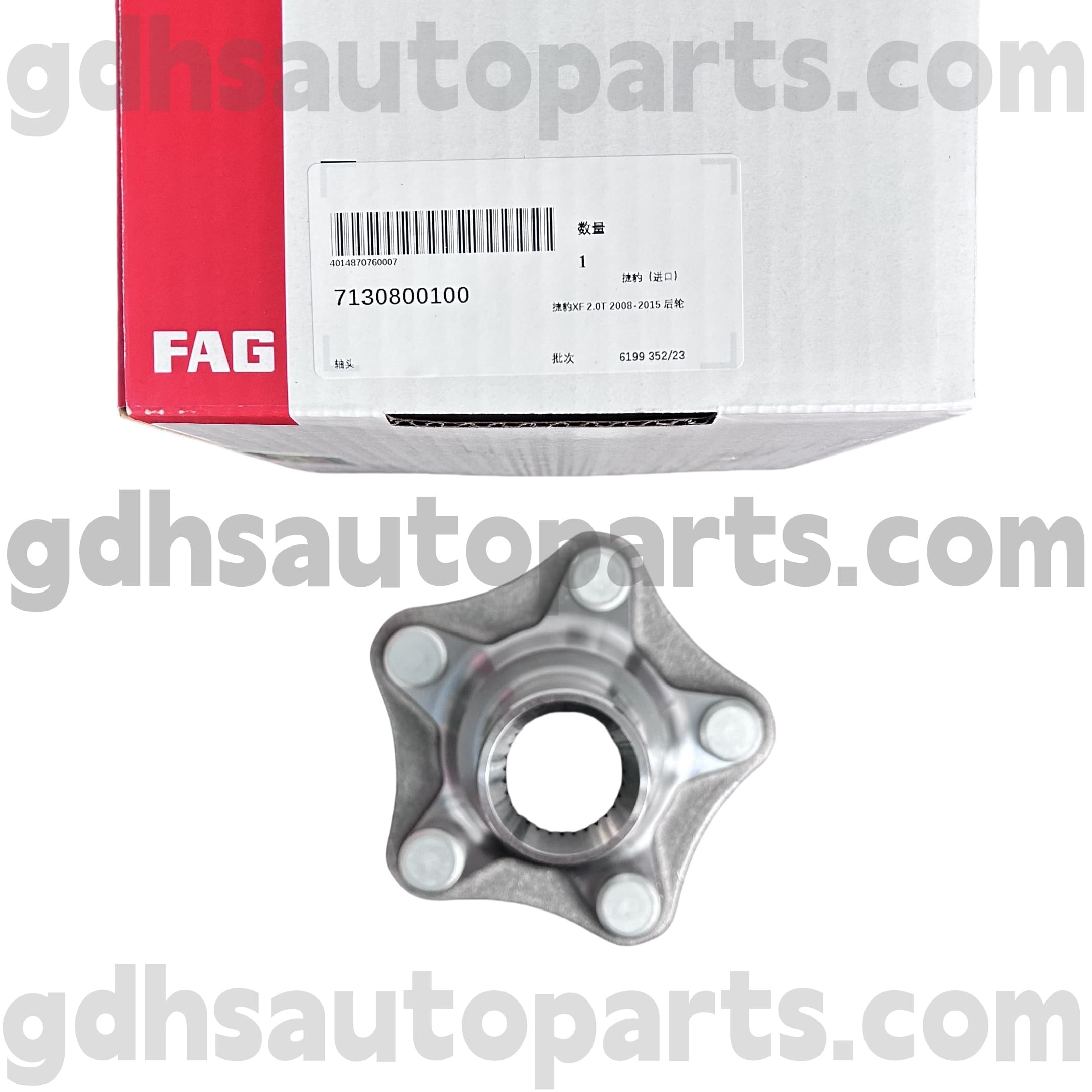 7130800100 Schaeffler Fag Wheub Hub voor Jaguar XJ, Jaguar XF, Jaguar XK, F-Type, F-Pace OE NR. C2D60511
