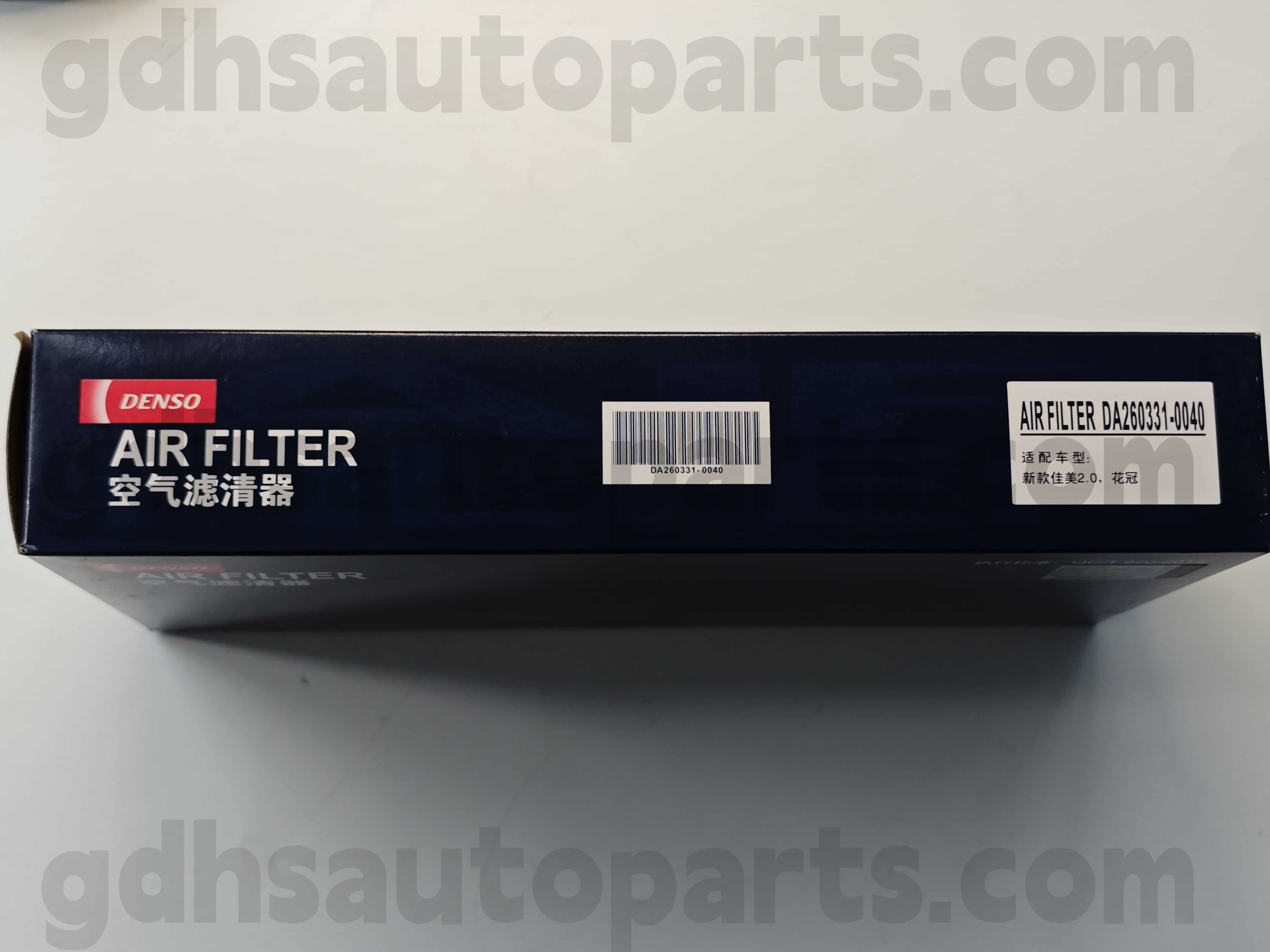 DA260331-0040 Toyota Echte onderdelen Luchtfilter voor Corolla-chassis nr. 1zzfe..Zze122 oe nr. 17801-0d050